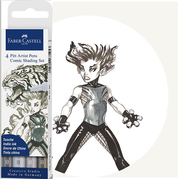 Pitt Artist Pen Set 4 Comic Gri, Faber-Castell [2]