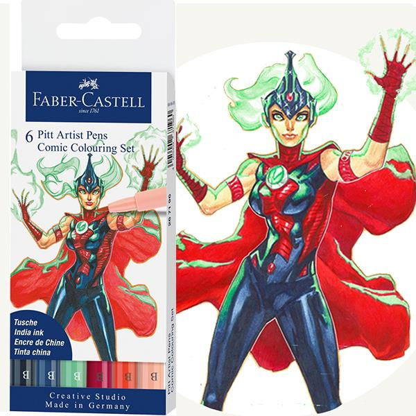 Pitt Artist Pen Set 6 Buc Comic, Faber-Castell [2]