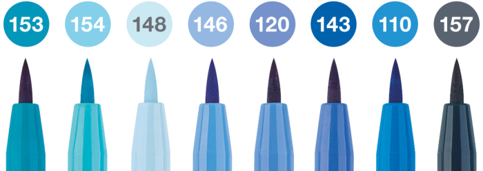 Pitt Artist Pen Set 8 Buc Albastru 2022, Faber-Castell [2]