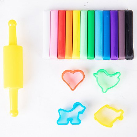 PLASTILINA 12 CULORI 160G + FORME MODELAJ DELI [3]