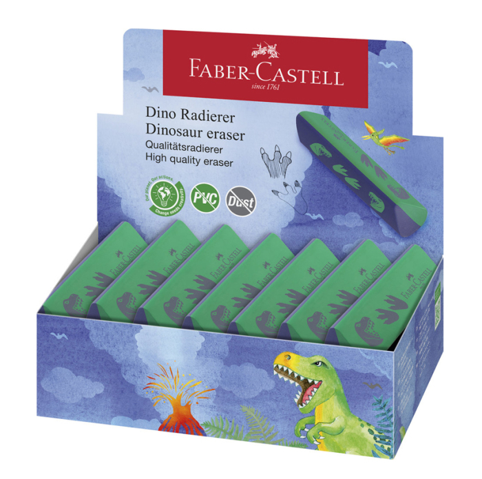 Radiera Creion Dust Free Dinozauri, Faber-Castell [2]