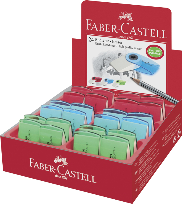 Radiera Creion Sleeve Mini Culori Transparente, Faber-Castell [2]