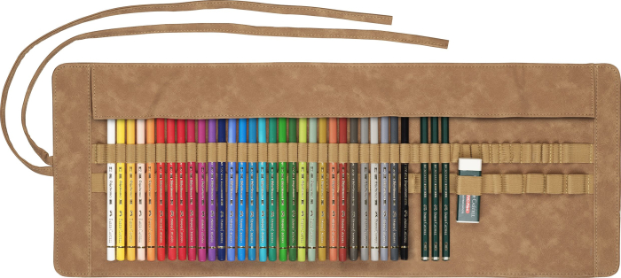 Rollup 30 Creioane Colorate Polychromos + 3 Cr Castell 9000, Faber-Castell [2]