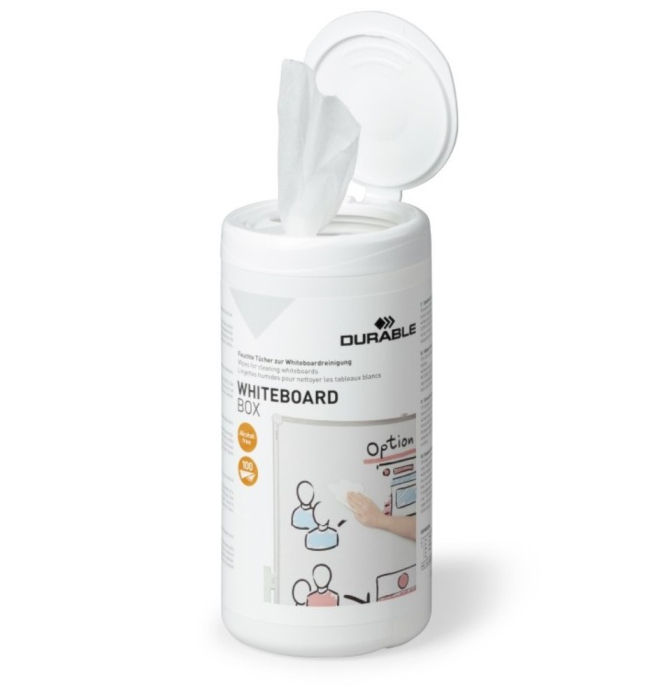 Servetele umede cu dispenser pentru curățare whiteboard 100/set Durable [2]