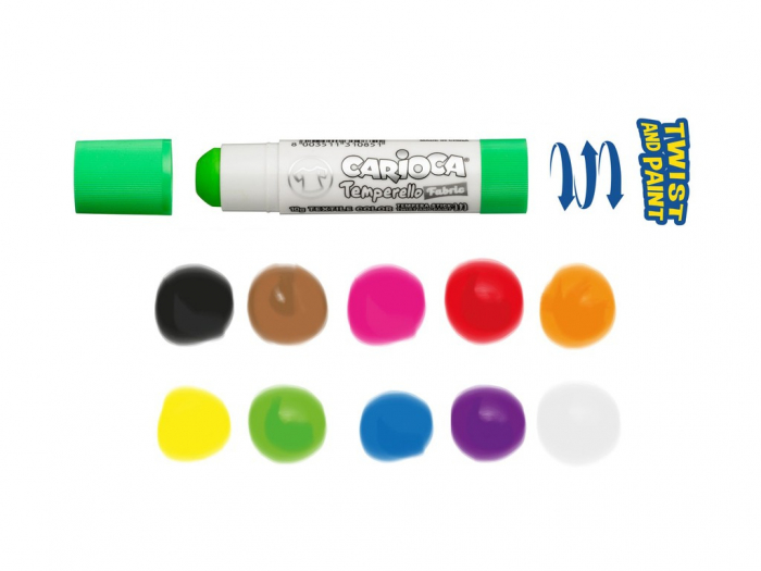 Set 10 culori/ set Creion-tempera Temperello Fabric, Carioca [2]