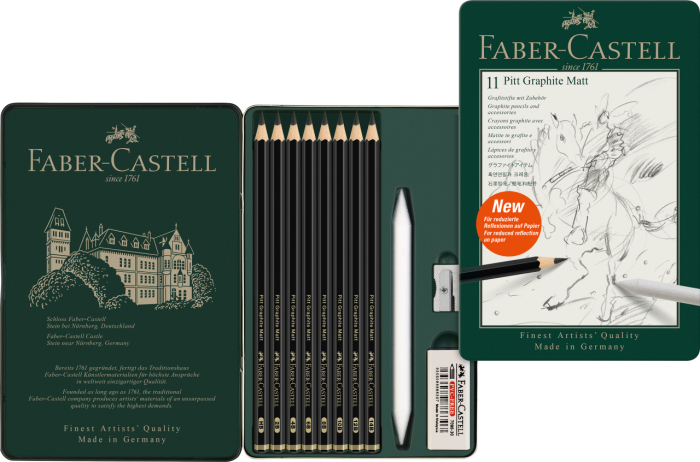 Set 11 Buc Creion Grafit Mat Pitt, Faber-Castell [3]