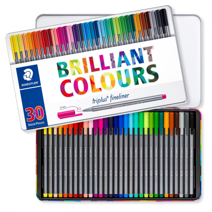 Set 30 culori Fineliner Triplus 0.3 mm Staedtler [2]