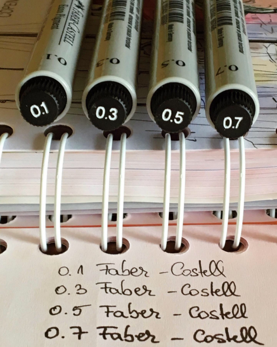 Set 4 Liner Ecco Pigment Negru 0.1, 0.3, 0.5, 0.7 Faber-Castell [3]