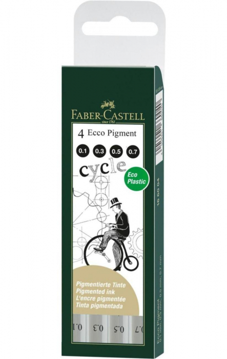 Set 4 Liner Ecco Pigment Negru 0.1, 0.3, 0.5, 0.7 Faber-Castell [6]