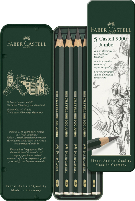 Set 5 Buc Creion Grafit Castell Jumbo, Faber-Castell [2]