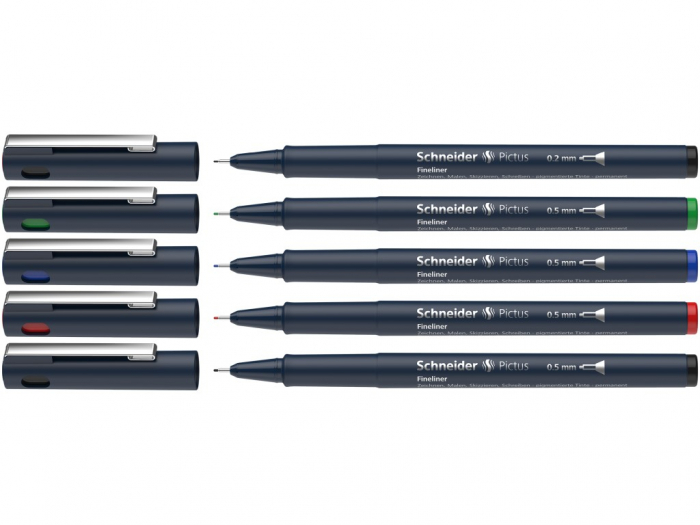 Set 5 buc Fineliner Pictus, Schneider [2]