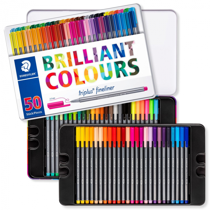 Set 50 culori Fineliner Triplus 0.3 mm Staedtler [2]