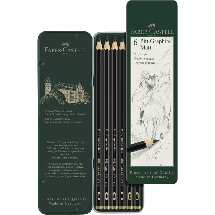 Set 6 Buc Creion Grafit Mat Pitt, Faber-Castell [3]