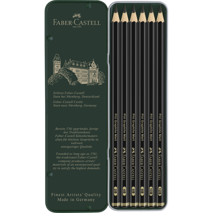 Set 6 Buc Creion Grafit Mat Pitt, Faber-Castell [2]
