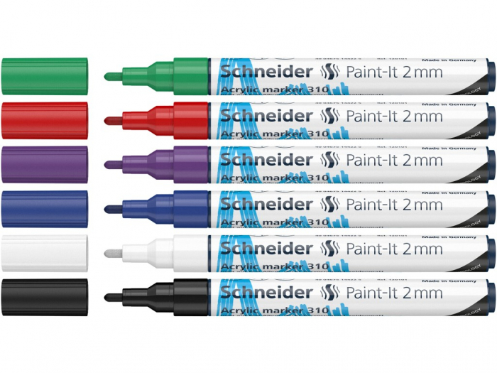 Set 6 buc Marker cu vopsea acrilică Paint-It 310 2 mm set 1, Schneider [2]