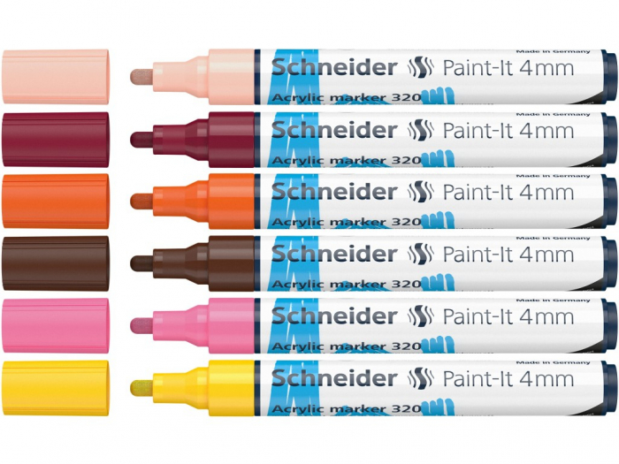Set 6 buc Marker cu vopsea acrilică Paint-It 320 4 mm Set no 3, Schneider [2]