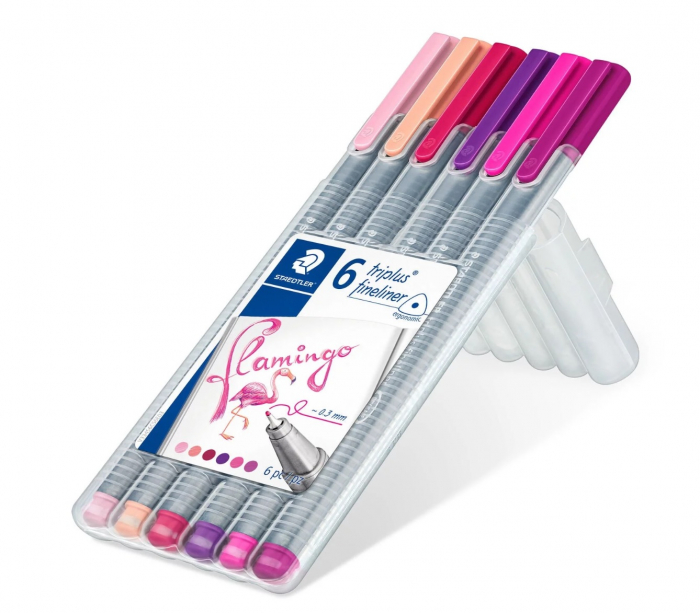 Set 6 culori Fineliner Triplus Color 334 Flamingo 0.3 mm Staedtler [2]