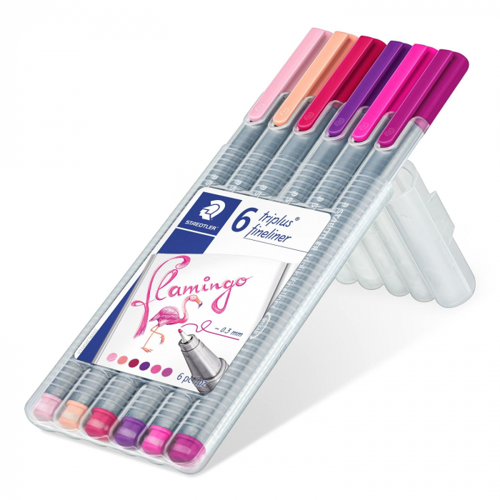 Set 6 culori Fineliner Triplus Color 334 Flamingo 0.3 mm Staedtler [4]