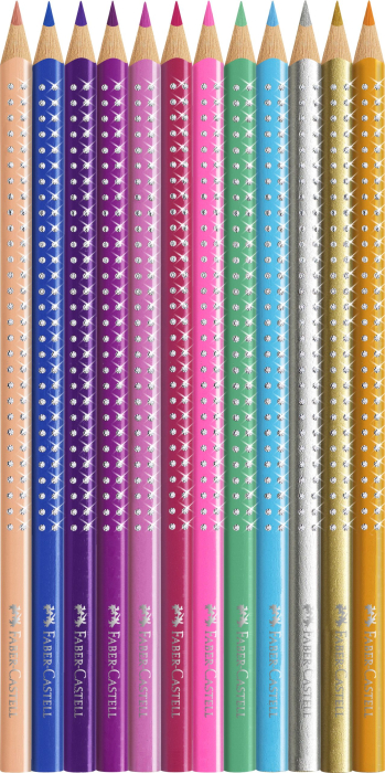Set Cadou 12 Creioane Colorate Sparkle, Faber-Castell [7]