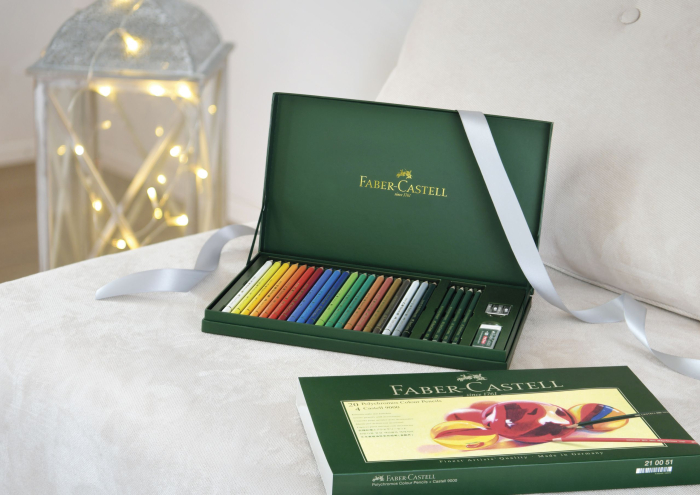 Set Cadou 20 Creioane Colorate Polychromos + 4 Creioane Grafit Castell + Accesorii, Faber-Castell [3]