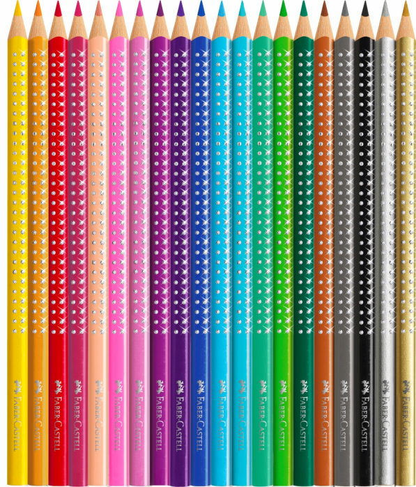 Set Cadou 20 Creioane Colorate Sparkle + Ascutitoare Sleeve Faber-Castell [3]