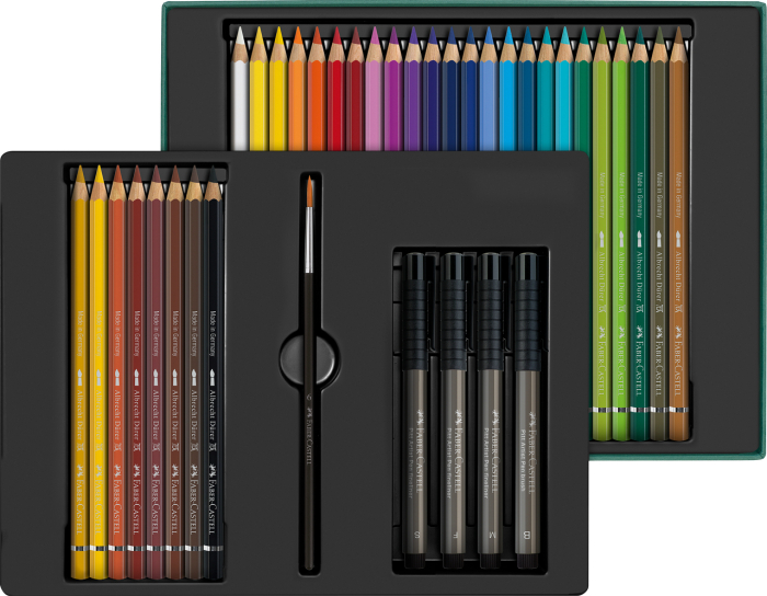 Set Cadou 32 Creioane Colorate A.Durer + 4 Pitt Artist Pen + Pensula, Faber-Castell [3]