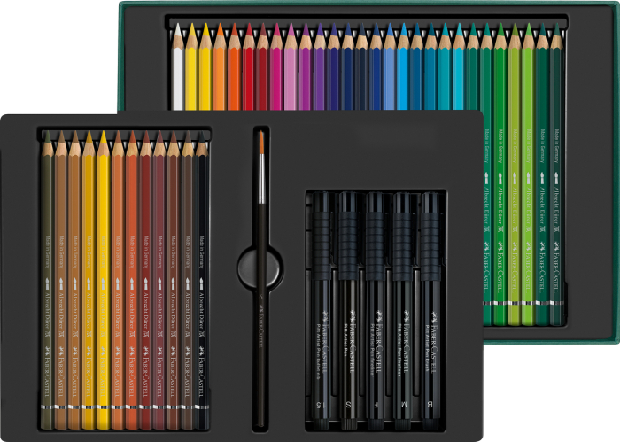Set Cadou 40 Creioane Colorate A.Durer + 5 Pitt Artist Pen + Pensula, Faber-Castell [3]