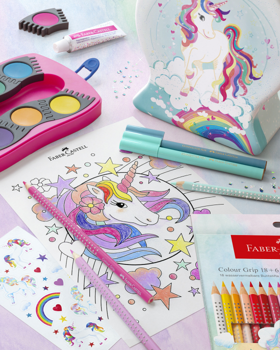 Set Creioane Colorate 18+6 Culori Grip UNICORNI Faber-Castell [2]