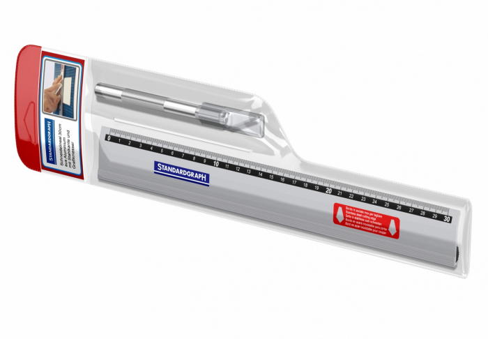 Set decupaj rigla aluminiu 30 cm/cutter StandardGraph [6]
