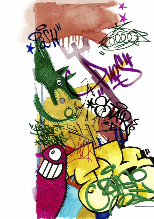 Set Markere Solubile GRAFFITI 2 Capete Goldfaber Faber-Castell [3]