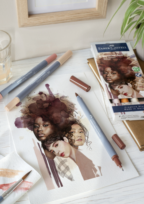 Set Markere Solubile PORTRET 2 Capete Goldfaber Faber-Castell [3]
