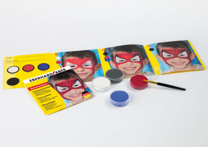 SET PICTURA PENTRU FATA 4 CULORI + PENSULA SPIDERMAN EBERHARD FABER [3]