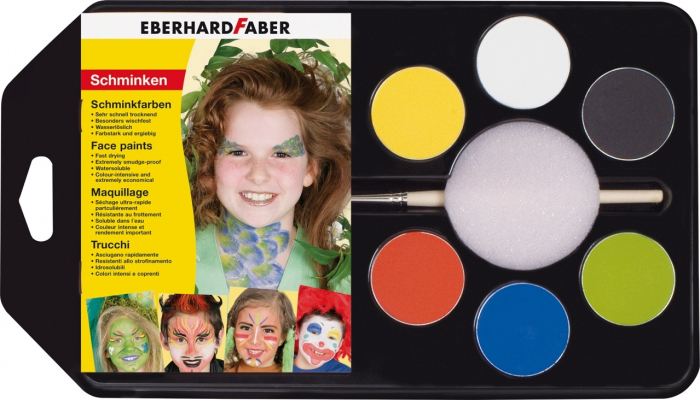 SET PICTURA PENTRU FATA 6 CULORI + PENSULA PARTY EBERHARD FABER [2]