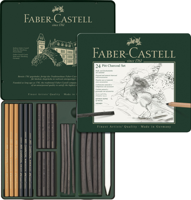 Set Pitt Monochrome Carbune 24 Buc, Faber-Castell [2]
