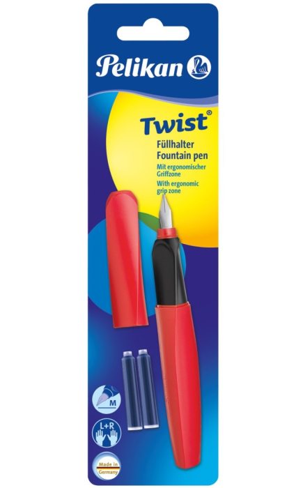 Stilou Twist penita M, Fiery Red, blister, Pelikan [2]