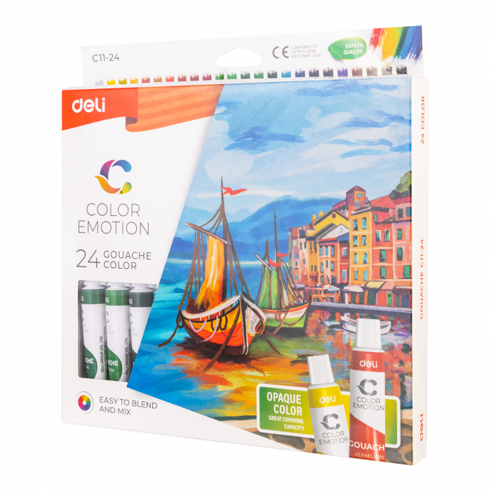 TEMPERA 24 CULORI 12 ML Deli [5]