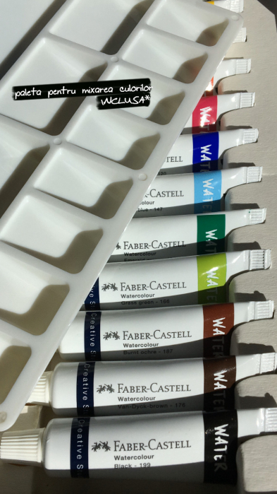 Tempera Acuarele 12 culori + paleta Faber-Castell [3]