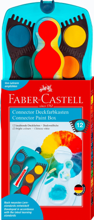 Acuarela, Tempera, Guase - Acuarele 12 culori Connector Turcoaz Faber-Castell