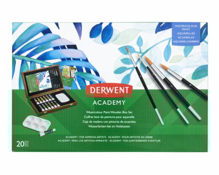 Acuarele 12 Culori x 12 ml, cutie din lemn, 20 buc/set Derwent Academy