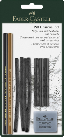 Brand - Blister Set 10 Bucati Pitt Monochrome Carbune, Faber-Castell