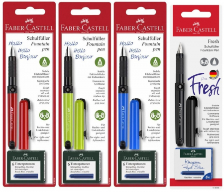Instrumente de scris - Blister Stilou Scolar Vario si 6 Cartuse, Faber-Castell