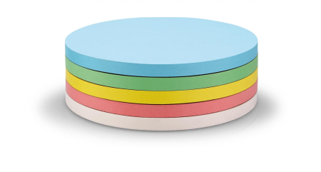 Afisare si prezentare - Carduri comunicare MAGNETOPLAN adezive rotunde diam 140 mm, 250 buc/set, 5 culori asortate