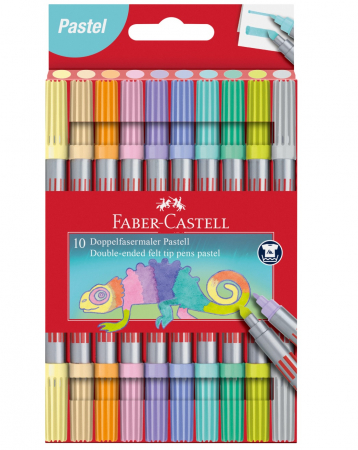 Faber-Castell - Carioca 10 Culori Pastel 2 Capete Faber-Castell