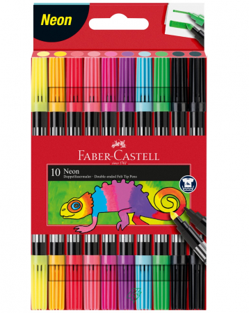 Faber-Castell - Carioca 10 Culori Neon 2 Capete Faber-Castell