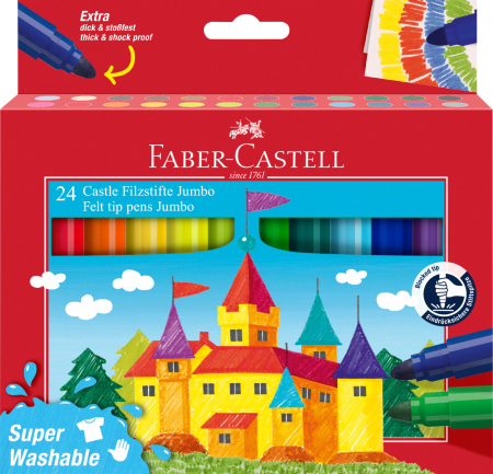 Brand - Carioca 24 Culori Jumbo Superwashable, Faber-Castell