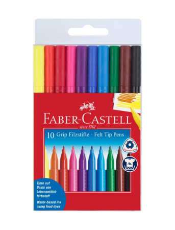 Carioca Grip 10 culori in etui plastic Faber-Castell [1]