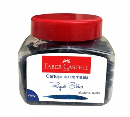 Cerneala - Cartuse Cerneala Mici Faber-Castell Albastru 100 buc/borcan
