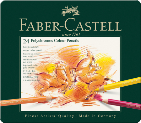 Creioane Colorate 24 Culori Polychromos, Faber-Castell