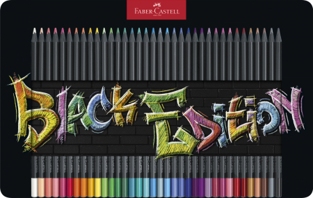 Creioane colorate - Creioane Colorate 36 Culori Black Edition Cutie Metal Faber-Castell
