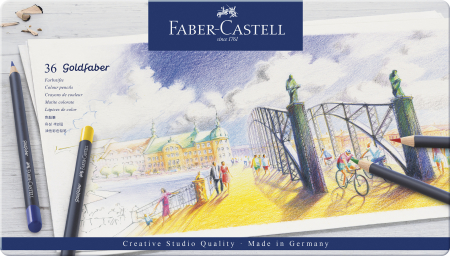 Brand - Creioane Colorate 36 Culori Goldfaber Cutie Metal, Faber-Castell